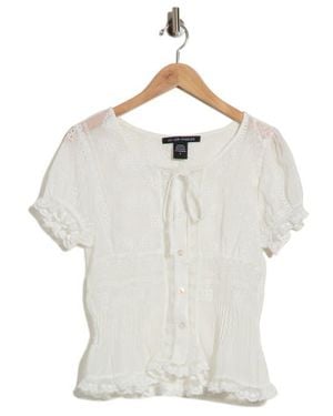 Forgotten Grace Victorian Eyelet Cotton Top - White