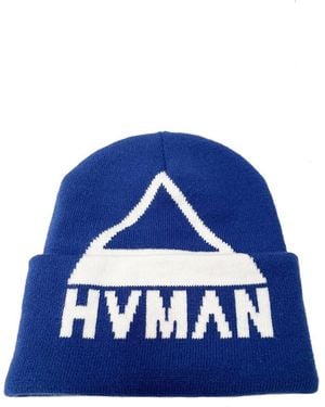 HVMAN Triangle Logo Knit Beanie - Blue