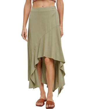 Wishlist Asymmetric Midi Skirt - Green