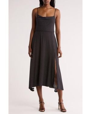 Loveappella Drape Midi Dress - Black