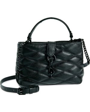 Rebecca Minkoff Edie Leather Top Handle Satchel - Black