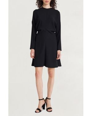 Luxely Long Sleeve Fit & Flare Dress - Black