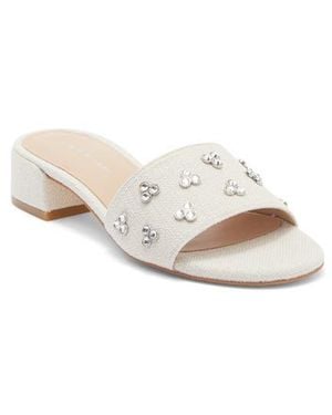 Stuart Weitzman Tammy Crystal Slide Sandal - Natural