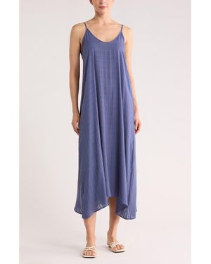 blue dress nordstrom rack Meet me in Santorini Blue Gauze Stripe Shirt Dress main image 1