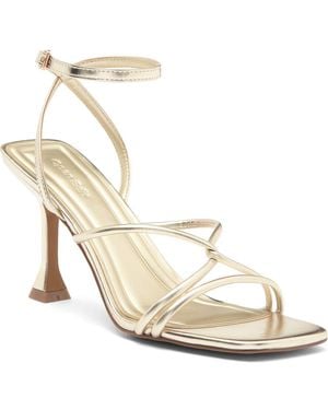 Open Edit Metallic Ankle-Strap Sandals