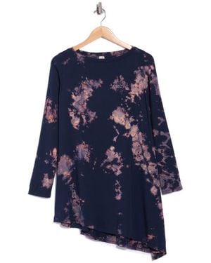 Go Couture Long Sleeve Swing Dress - Blue
