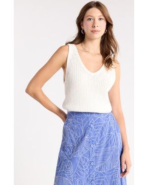 1901 V-Neck Sweater Tank - Blue