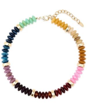 Natasha Couture Beaded Collar Necklace - Metallic
