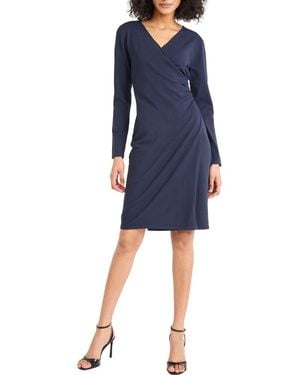 Maggy London Long Sleeve Midi Sweater Dress - Blue