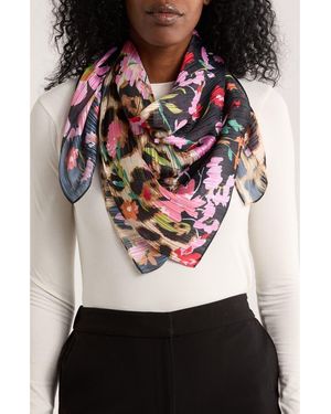 BCBGMAXAZRIA Ditsy Floral Animal Print Scarf - Black
