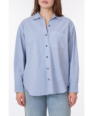 C&C California Alaina Sunwashed Relaxed Button-Up Shirt - Blue