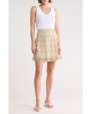 Max Studio Floral Miniskirt - Natural