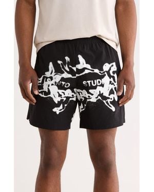 Saint Studio Tempo Sport Torino Vision Shorts - Black