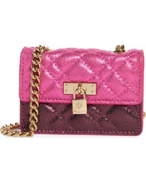 Kurt Geiger Micro Brixton Two-Tone Quilted Crossbody Bag - Pink