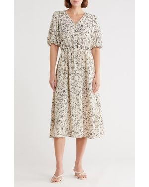 Melrose and Market Ruffle Yoke Midi Dress - Natural