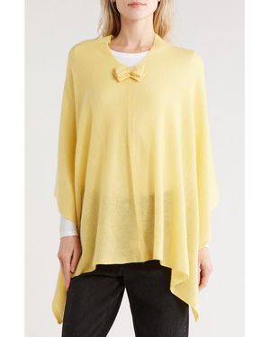 Portolano Cashmere Bow Poncho - Yellow