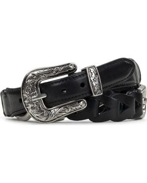 Patricia Nash Concho Leather Belt - Black