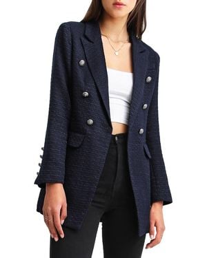 Belle & Bloom Princess Polly Textured Weave Blazer - Blue