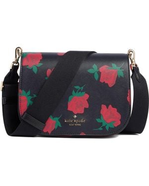 Kate Spade Madison Rose Toss Print Saddle Bag - Red