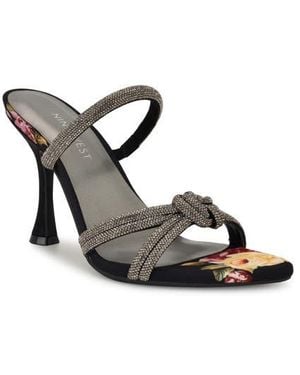 Nine West Unela Crystal Embellished Strap Sandal - Black