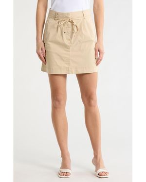 BOSS Varachute Belted Stretch Cotton Miniskirt - Natural