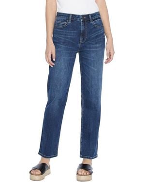 HINT OF BLU Clever High Waist Slim Straight Leg Jeans - Blue