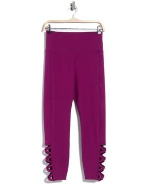 90 Degrees Interlock Dominion High Waist 7/8 Leggings - Purple