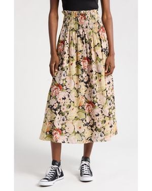 The Great The Canary Floral Maxi Skirt - Metallic