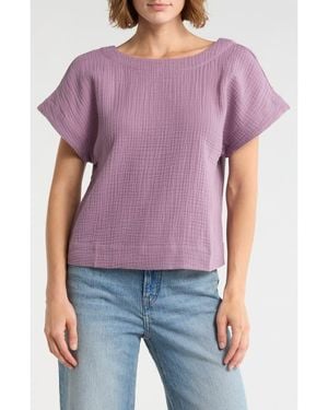 Madewell Cotton Gauze Top - Purple