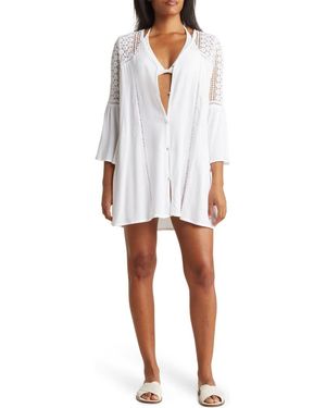 Boho Me Lace Crochet Tunic Coverup - White