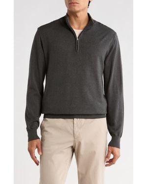 T.R. Premium Slim Fit Quarter Zip Sweater - Black