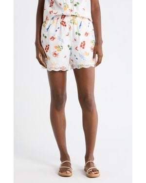 C&C California Embroidered Cotton Shorts - Multicolor