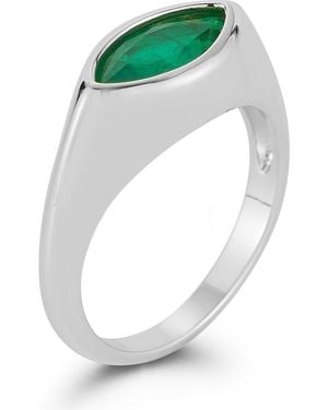 Glaze Jewelry Marquise Cubic Zirconia Signet Ring - Green