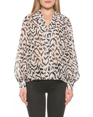 Alexia Admor Mila Long Sleeve Chiffon Blouse - Black