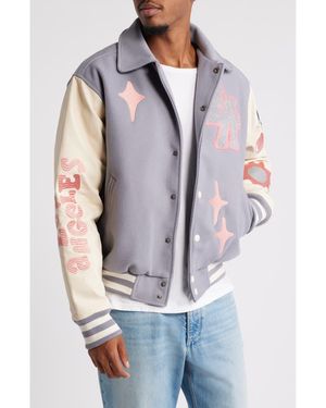 PacSun La Crash Oversize Varsity Jacket - Blue