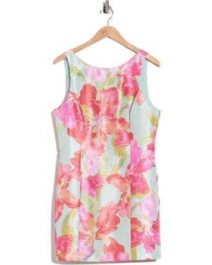 Hutch Ren Floral Metallic Jacquard Dress - Pink