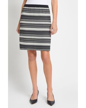 Ming Wang Stripe Knit Skirt - Black