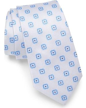 Duchamp Medallion Silk Tie - Blue