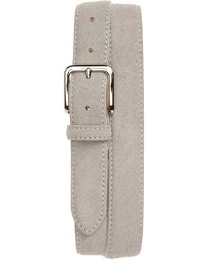 Vince Alex Stitched Suede Belt - Gray