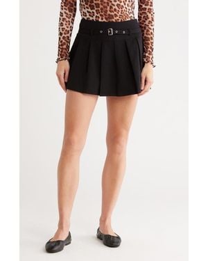 Leith Pleated Belted Miniskort - Black