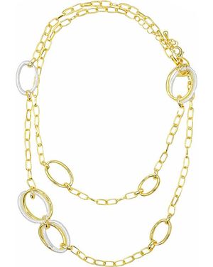 LA MENO Granduer Link Layered Necklace - Metallic
