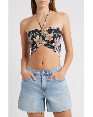 Billabong Summer Sunshine Smocked Crop Tank - Blue