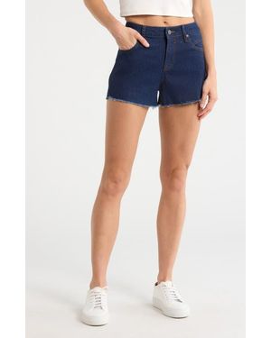 Vigoss Seam Detail Cutoff Denim Shorts - Blue
