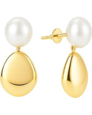 Gabi Rielle Modern Pebble Drop Earrings - Metallic