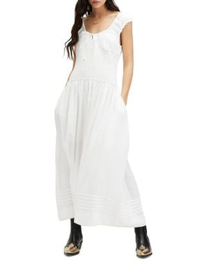 AllSaints Eliza Smocked Bodice Maxi Dress - White