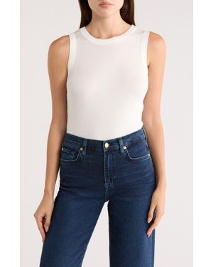 Matty M Ribbed Ringer Tank Top - Blue