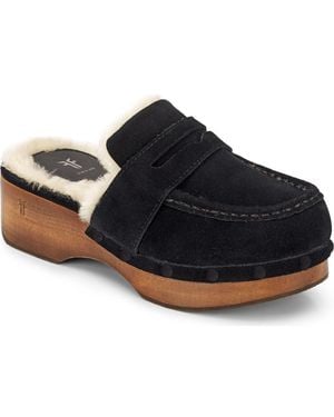 Frye Melody Genuine Shearling Lined Platform Clog - Blue