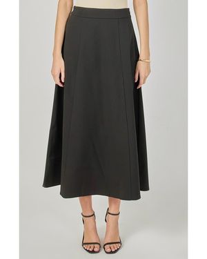 Endless Rose A-Line Midi Skirt - Black