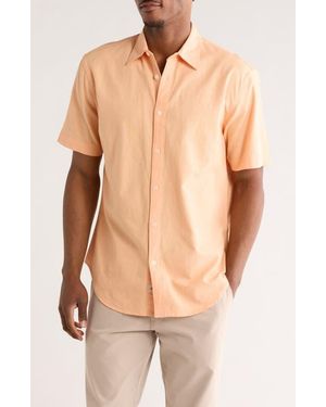 COASTAORO Aarav Short Sleeve Button-Up Shirt - Orange