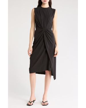 10 Crosby Derek Lam Landry Sleeveless Twist Front T-Shirt Dress - Black